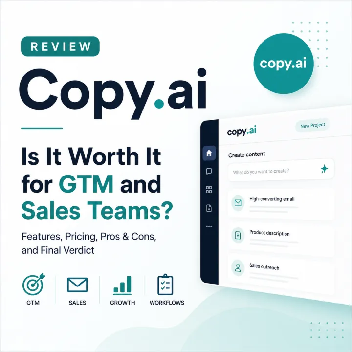 Copy.ai review for GTM and sales teams with workflow, pricing, pros and cons overview.