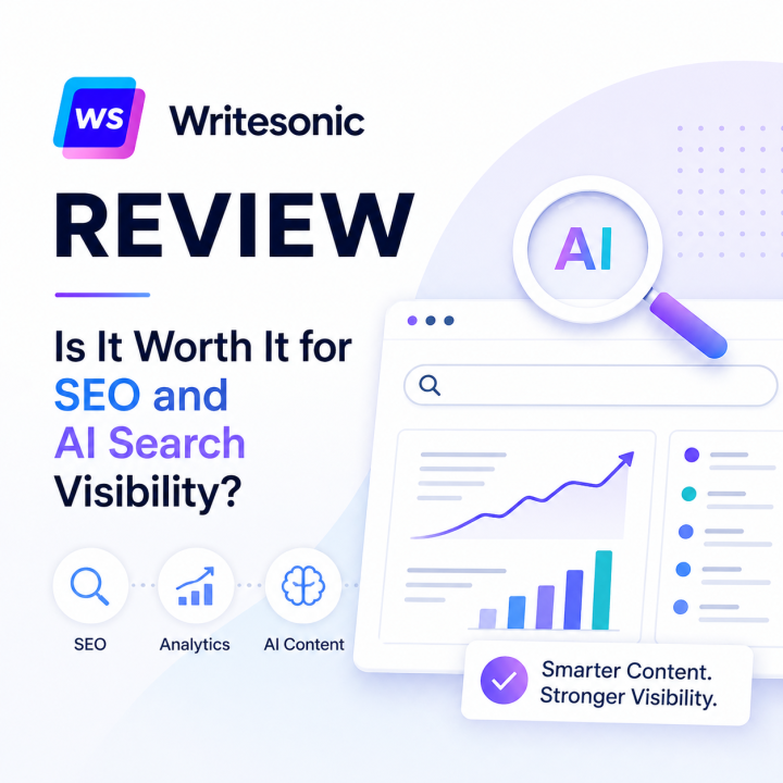 Writesonic review for SEO content and AI search visibility dashboard