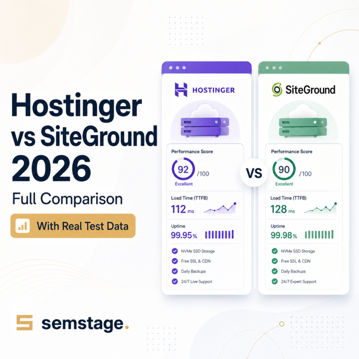 Hostinger vs SiteGround 2026 full comparison with real test data